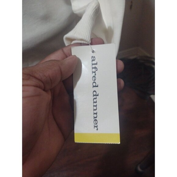 New NWT Womens Alfred Dunner Pullover Sweater Medium M Cream Floral Embroidered - Picture 3 of 11